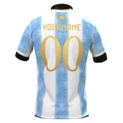 Argentina Heritage Custom Football Jersey 8 Argentina Heritage Custom Football Jersey -World of Sportswear ARGENTINACUSTOMFOOTBALLJERSEYBACK