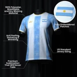 Argentina Heritage Custom Football Jersey 9 Argentina Heritage Custom Football Jersey -World of Sportswear ARGENTINACUSTOMFOOTBALLJERSEYSPOT