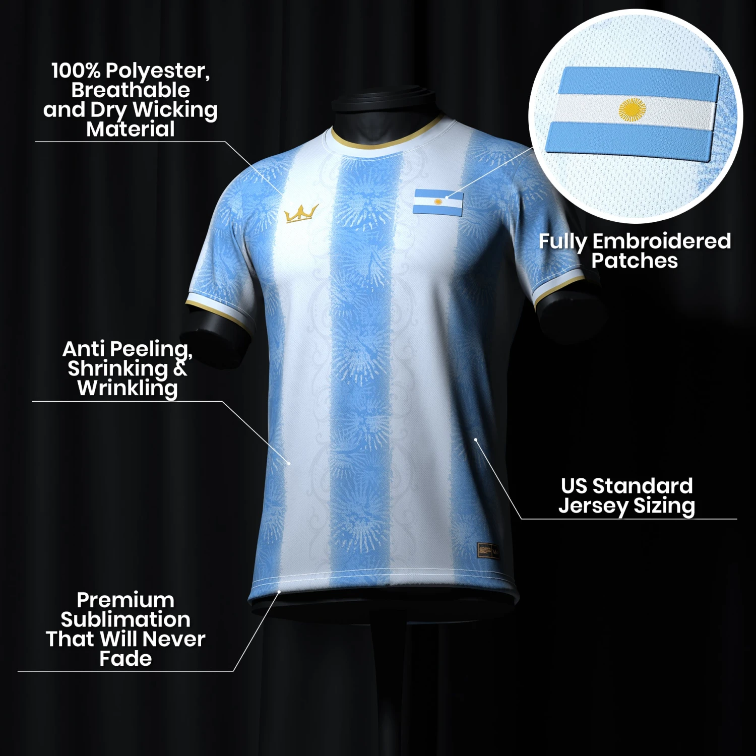 Argentina Heritage Custom Football Jersey 4 Argentina Heritage Custom Football Jersey - Image 4