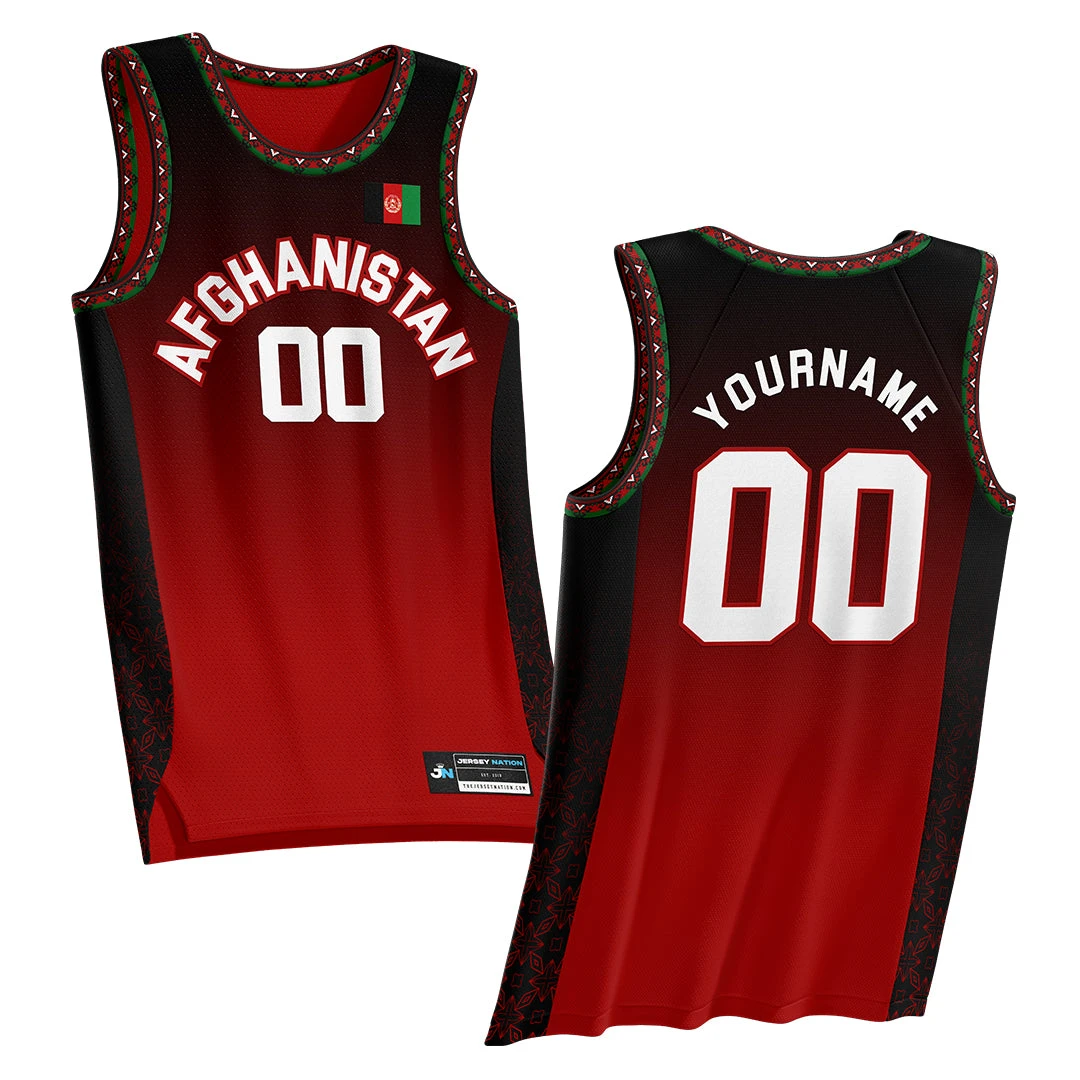 Afghanistan Heritage Custom Basketball Jersey 1 Afghanistan Heritage Custom Basketball Jersey