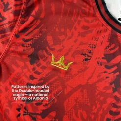 Albania Heritage Custom Football Jersey -World of Sportswear AlbaniaCustomFootballJerseyCloseupDetail2