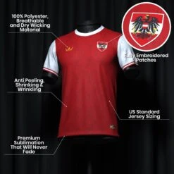 Austria Heritage Custom Football Jersey -World of Sportswear AustriaCustomFootballJerseySpot