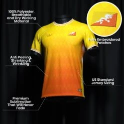 Bhutan Custom Football Jersey -World of Sportswear BhutanCustomFootballJerseySpot