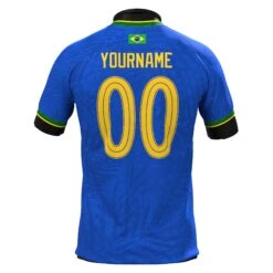 Brazil Heritage Custom Football Jersey 36 Brazil Heritage Custom Football Jersey -World of Sportswear BlueBrazilFootballJerseyBack 1