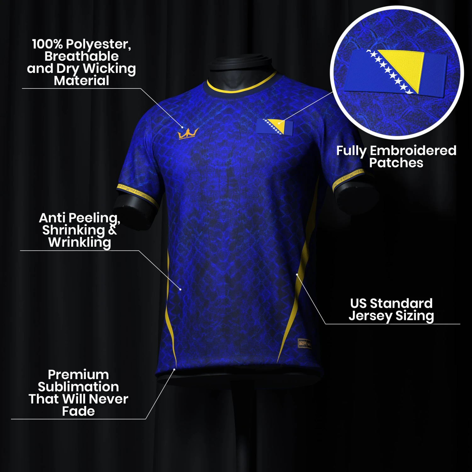 Bosnia Heritage Custom Football Jersey 6 Bosnia Heritage Custom Football Jersey - Image 6