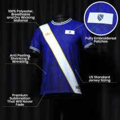Bosnia Heritage Custom Football Jersey 23 Bosnia Heritage Custom Football Jersey -World of Sportswear Bosnia Custom Football Jersey Spot