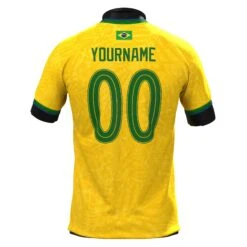 Brazil Heritage Custom Football Jersey 24 Brazil Heritage Custom Football Jersey -World of Sportswear BrazilFootballJerseyBack