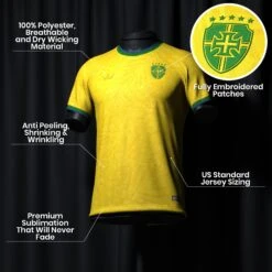 Brazil Heritage Custom Football Jersey 31 Brazil Heritage Custom Football Jersey -World of Sportswear BrazilFootballJerseySpot1