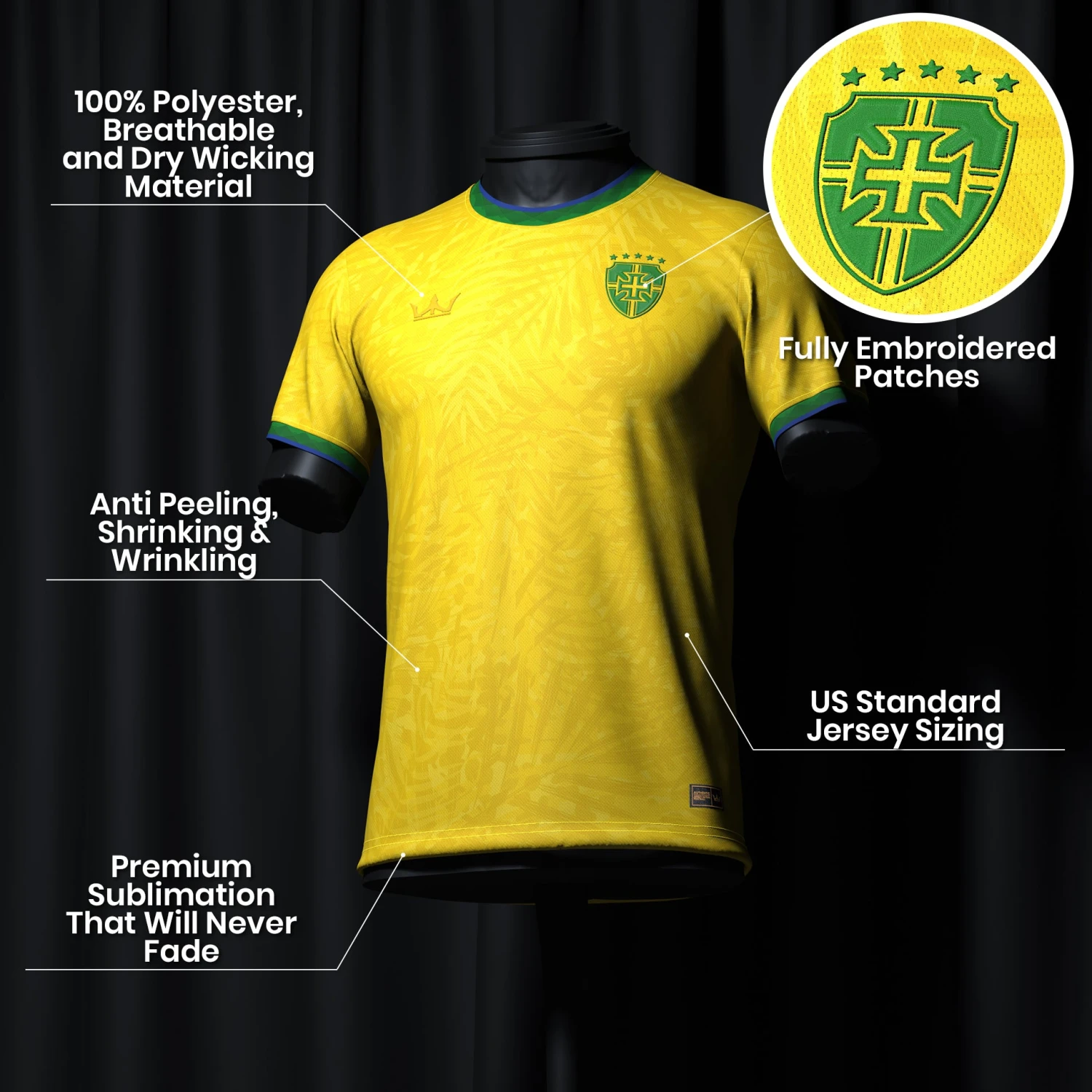 Brazil Heritage Custom Football Jersey 12 Brazil Heritage Custom Football Jersey - Image 12