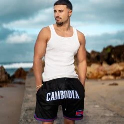 Cambodia Heritage Basketball Shorts 32 Cambodia Heritage Basketball Shorts -World of Sportswear CambodiaBasketballShortsBlack1