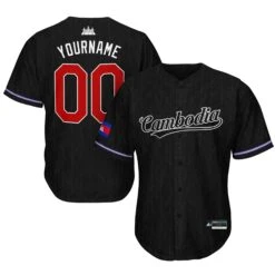 Cambodia 'Angkor Wat' Baseball Jersey 29 Cambodia 'Angkor Wat' Baseball Jersey -World of Sportswear Cambodia Angkor Wat Baseball Jersey Customized