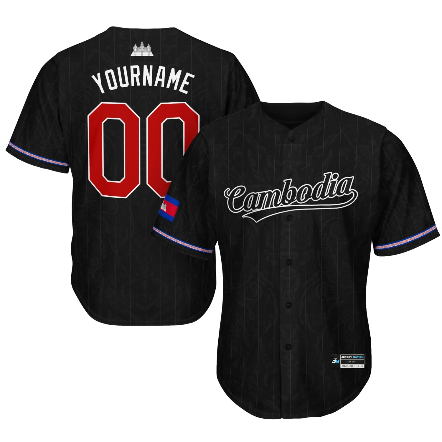 Cambodia 'Angkor Wat' Baseball Jersey 10 Cambodia 'Angkor Wat' Baseball Jersey - Image 10