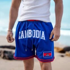 Cambodia Heritage Basketball Shorts 22 Cambodia Heritage Basketball Shorts -World of Sportswear Cambodia Basketball Shorts Blue 5