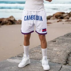 Cambodia Heritage Basketball Shorts 39 Cambodia Heritage Basketball Shorts -World of Sportswear Cambodia Basketball Shorts White 1