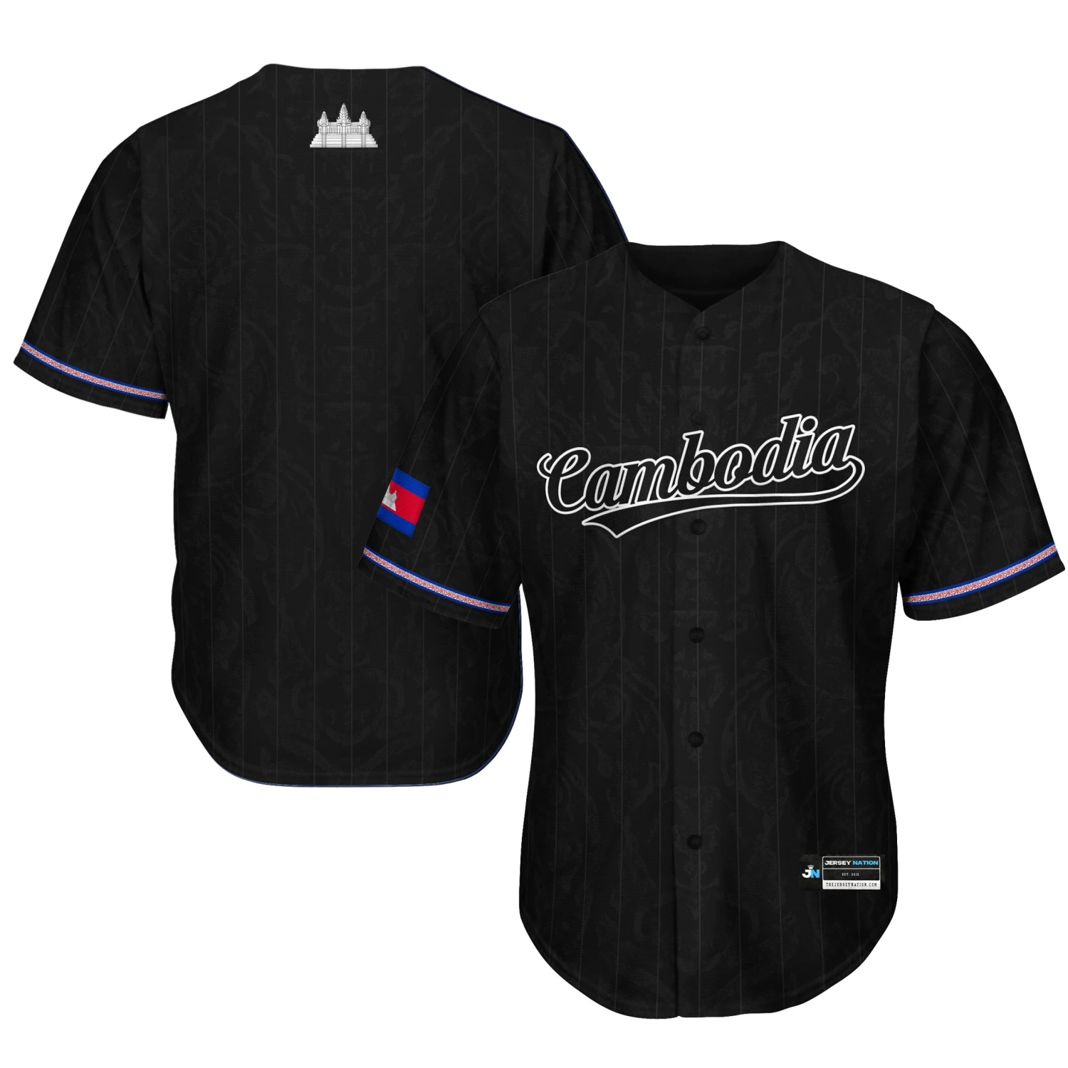 Cambodia 'Angkor Wat' Baseball Jersey 1 Cambodia 'Angkor Wat' Baseball Jersey