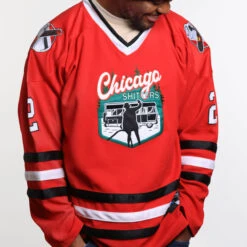World of Sportswear 102 World of Sportswear -World of Sportswear Chicago Shitters Cousin Eddie Christmas Vacation Style Hockey Jersey