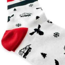 Christmas White Crew Socks -World of Sportswear Christmas Holiday Griswold White Crew Socks