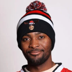 Christmas Pom Knit Beanie -World of Sportswear Christmas Pom Knit Beanie Headwear