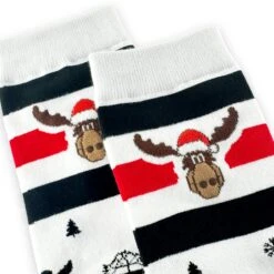Christmas White Crew Socks -World of Sportswear Christmas White Crew Socks