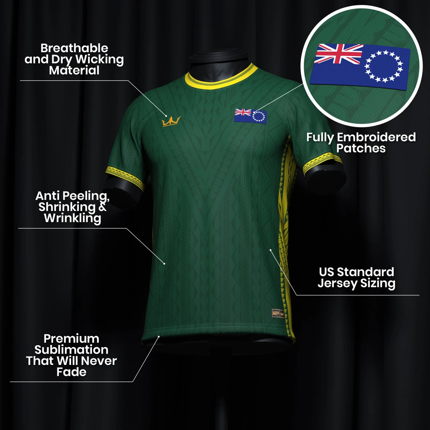 Cook Islands Heritage Custom Football Jersey 6 Cook Islands Heritage Custom Football Jersey - Image 6