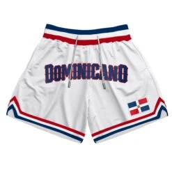 Dominican Republic Heritage Basketball Shorts 29 Dominican Republic Heritage Basketball Shorts -World of Sportswear DOMINICANREPUBLICWHITEBASKETBALLSHORTS