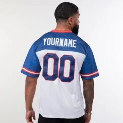 Dominican Republic Heritage Custom Football Jersey 35 Dominican Republic Heritage Custom Football Jersey -World of Sportswear DominicanRepublicHeritageWhiteCustomFootballJersey3