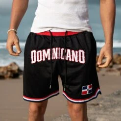 Dominican Republic Heritage Basketball Shorts 22 Dominican Republic Heritage Basketball Shorts -World of Sportswear Dominican Republic Basketball Shorts Black 5