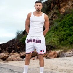 Dominican Republic Heritage Basketball Shorts 32 Dominican Republic Heritage Basketball Shorts -World of Sportswear Dominican Republic Basketball Shorts White 2