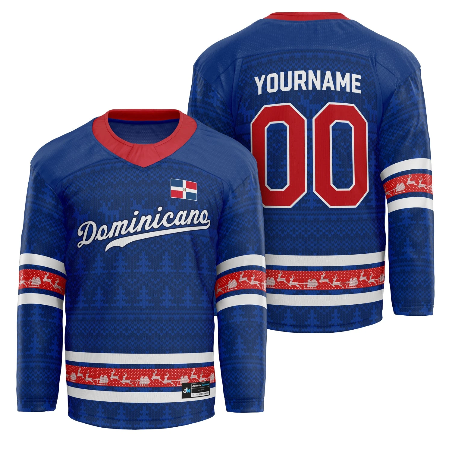 Dominican Republic Christmas Custom Hockey Jersey