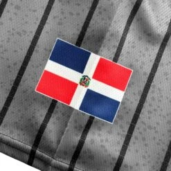 Dominican Republic 'Platano Verde' Baseball Jersey -World of Sportswear Dominican Republic Platano Verde Baseball Jersey Closeup