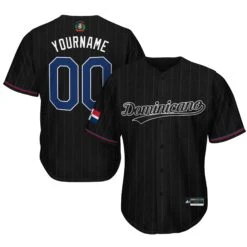 Dominican Republic 'Platano Verde' Baseball Jersey -World of Sportswear Dominican Republic Platano Verde Baseball Jersey Customized Black