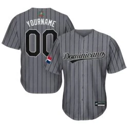 Dominican Republic 'Platano Verde' Baseball Jersey -World of Sportswear Dominican Republic Platano Verde Baseball Jersey Customized Grey