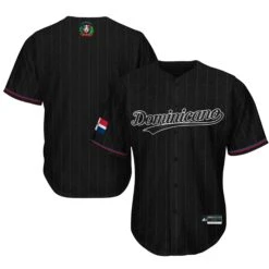 Dominican Republic 'Platano Verde' Baseball Jersey -World of Sportswear Dominican Republic Platano Verde Black Baseball Jersey