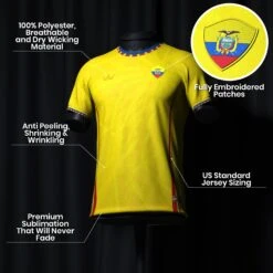 Ecuador Heritage Custom Football Jersey -World of Sportswear EcuadorFootballJerseySpot