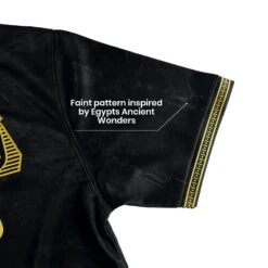 Egypt Heritage Custom Football Jersey 28 Egypt Heritage Custom Football Jersey -World of Sportswear EgyptBlackCustomFootballJerseyCloseupDetail3