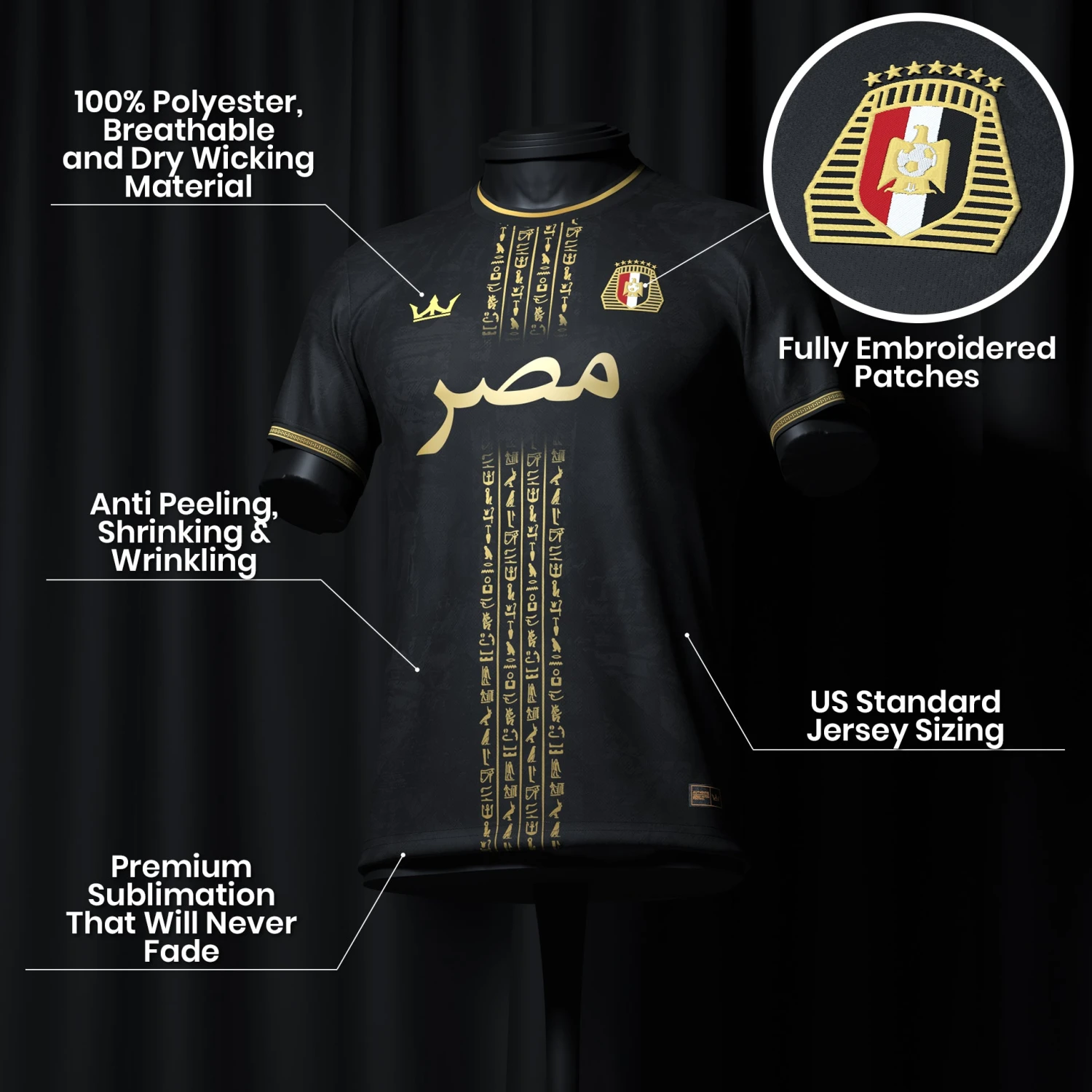 Egypt Heritage Custom Football Jersey 12 Egypt Heritage Custom Football Jersey - Image 12