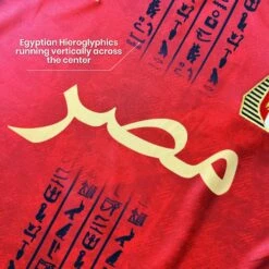 Egypt Heritage Custom Football Jersey 39 Egypt Heritage Custom Football Jersey -World of Sportswear EgyptRedCustomFootballJerseyCloseupDetail2