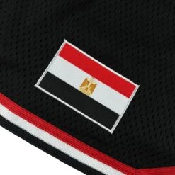 Egypt Heritage Basketball Shorts 7 Egypt Heritage Basketball Shorts -World of Sportswear Egypt Heritage Basketball Shorts Closeups Embroidered Flag