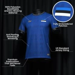 Estonia Heritage Custom Football Jersey -World of Sportswear EstoniaHeritageCustomFootballJerseySpot