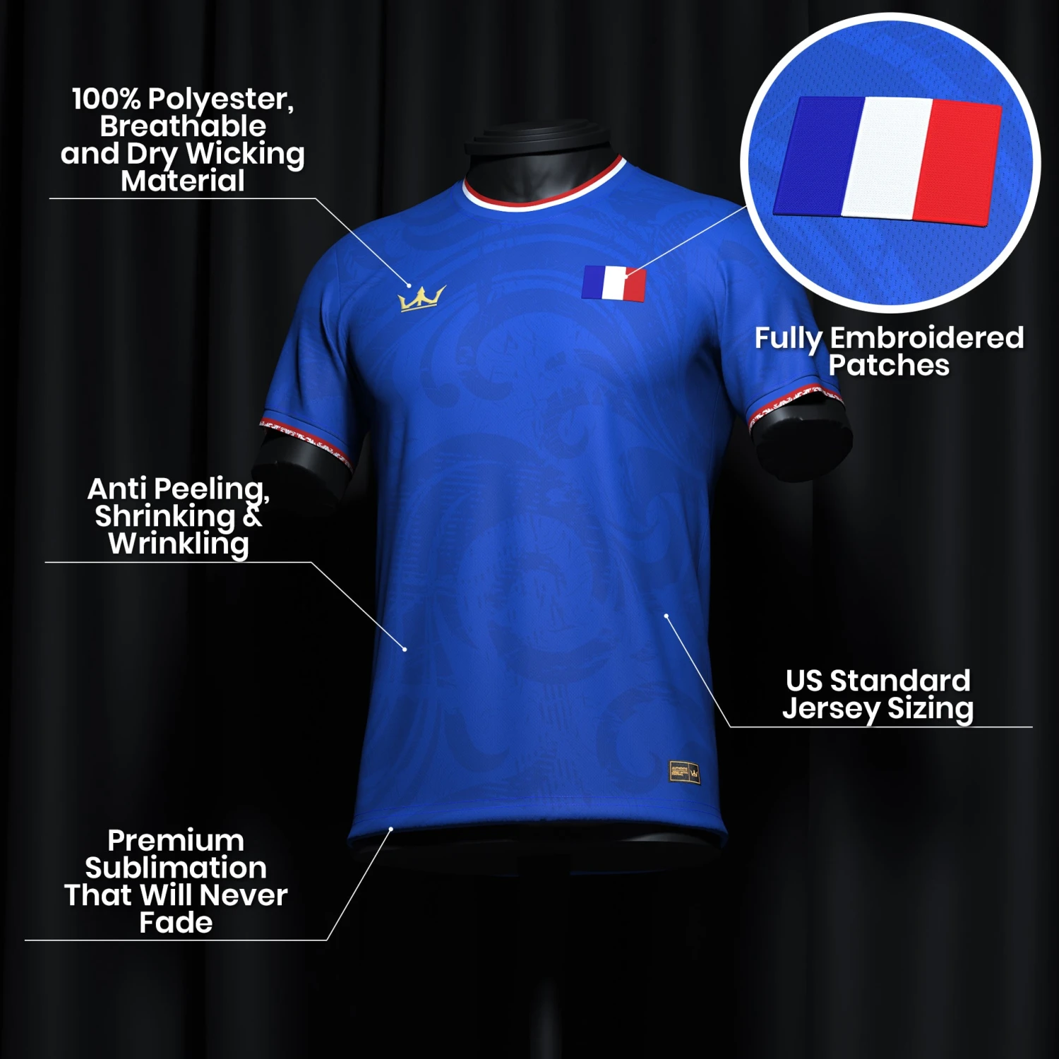 France Heritage Custom Football Jersey 10 France Heritage Custom Football Jersey - Image 10