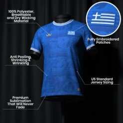 Greece Heritage Custom Football Jersey -World of Sportswear GreeceFootballJerseySpot