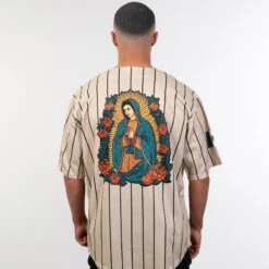 Mexico Guadalupe Baseball Jersey -World of Sportswear GuadalupeBeigeBaseballJersey 1