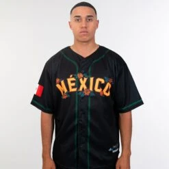 Mexico Guadalupe Baseball Jersey -World of Sportswear GuadalupeBlackBaseballJersey 6