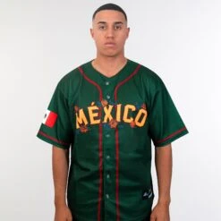 Mexico Guadalupe Baseball Jersey -World of Sportswear GuadalupeGreenBaseballJersey 6