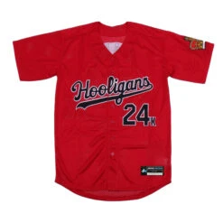 Hooligans 'Mars' 24K Baseball Jersey 12 Hooligans 'Mars' 24K Baseball Jersey -World of Sportswear HooligansRedF 1