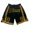 Black Purple-Yellow Custom Basketball Shorts