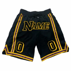 Black Purple-Yellow Custom Basketball Shorts