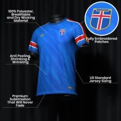 Iceland Heritage Custom Football Jersey -World of Sportswear IcelandCustomFootballJerseySpot