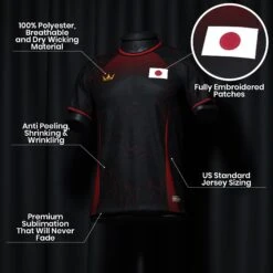 Japan Heritage Custom Football Jersey -World of Sportswear JapanBlackCustomFootballJerseySpot 74f1d5e6 85da 4231 b26f fc9825b88e64