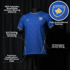 Kosova Heritage Custom Football Jersey -World of Sportswear KosovoCustomFootballJerseySpot